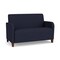 Lesro Siena Lounge Reception Loveseat, Walnut, OH Navy Upholstery SN1501 - alternate 1